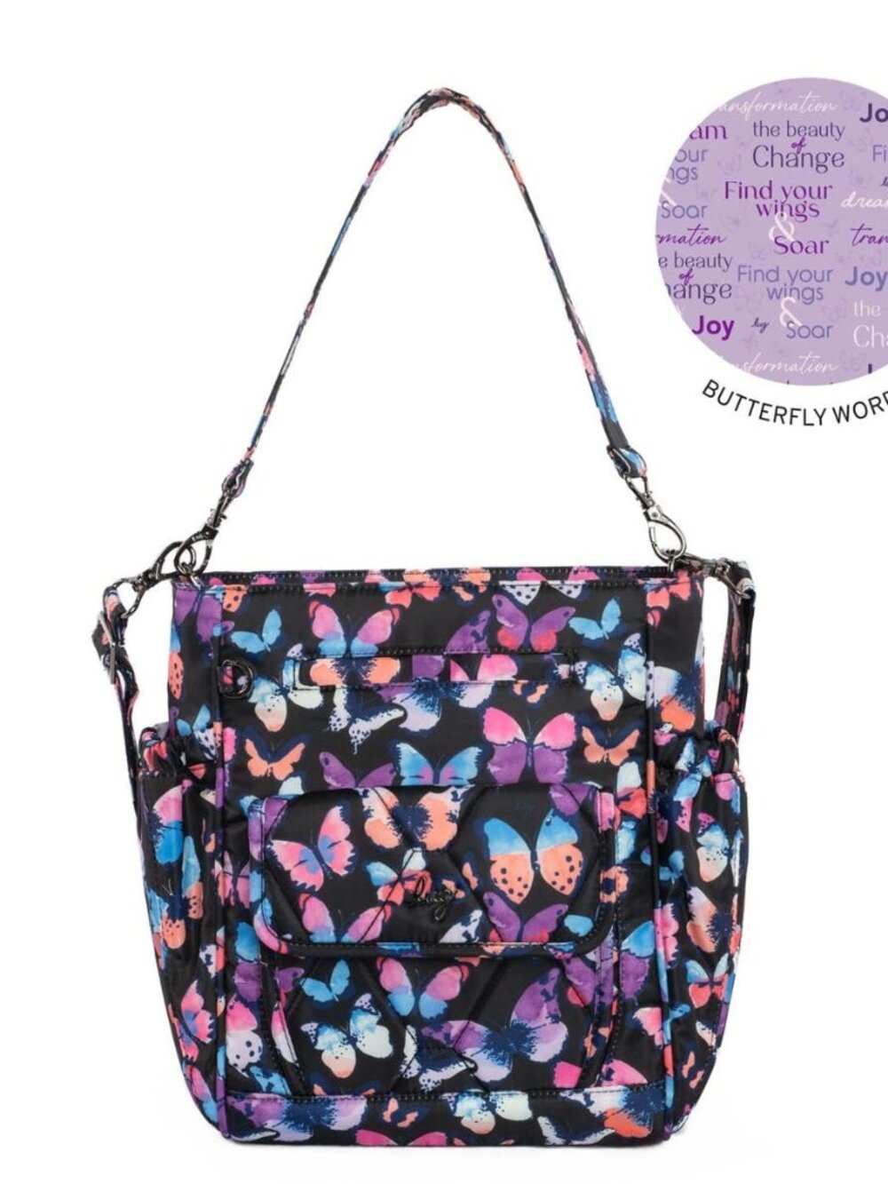 LUG - Toss Convertible Crossbody Bag in Watercolor Butterfly